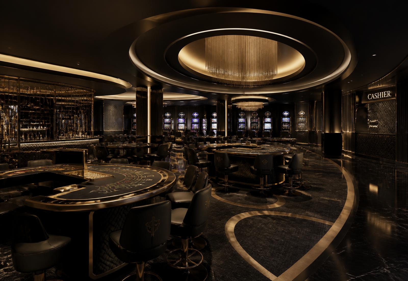 Interior concept visualisation for a casino lounge